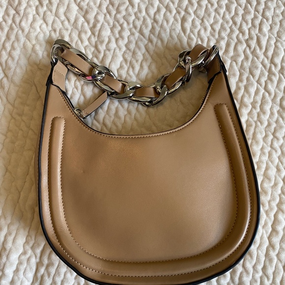 Topshop Tan with Silver chain handbag - Picture 1 of 2